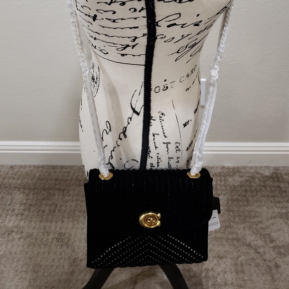 *Coach Mini Black Velvet Parker18 Chain Bag - Picture 2 of 8